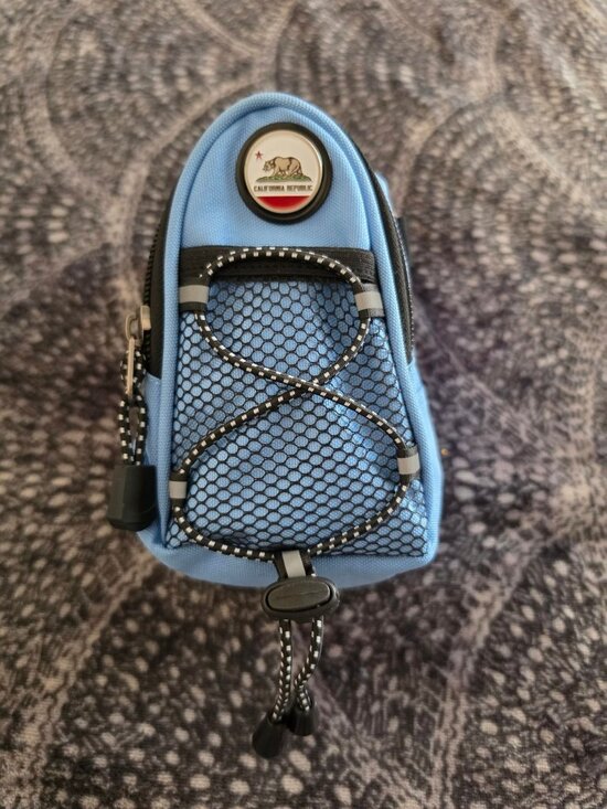 California Republic Accessories - Mini Blue California Republic Logo Pouch Bag, Compact Travel Accessory